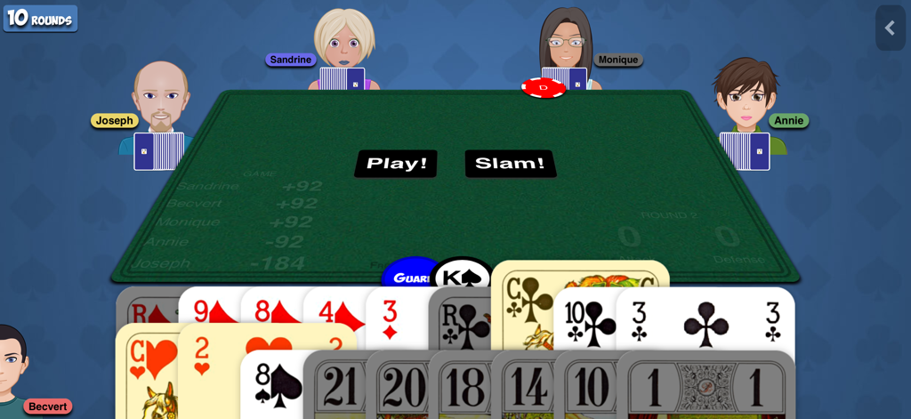 French-Tarot - Jeu de Tarot Français numérique avec cinq joueurs et cartes traditionnelles