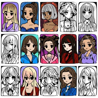 girls that look diffrent anime