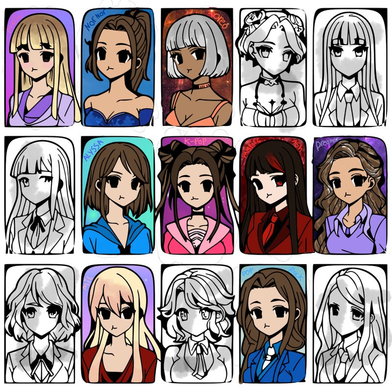 girls that look diffrent anime