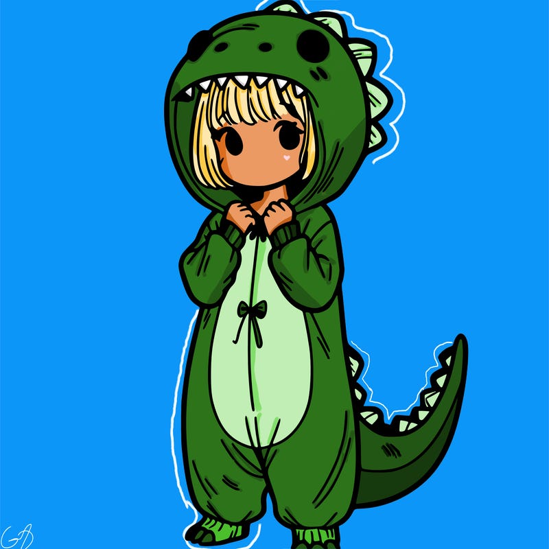 dino onesies on girl