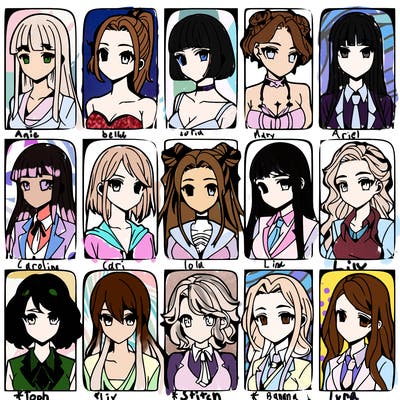 girls that look diffrent anime