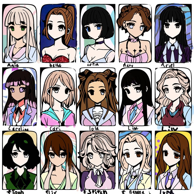 girls that look diffrent anime