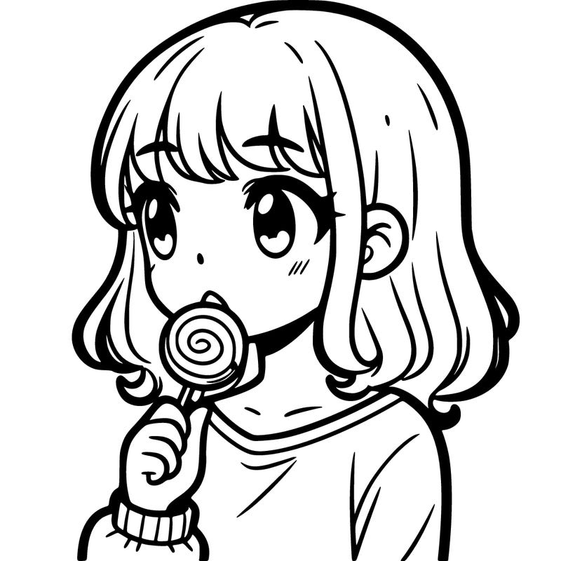 girl eating a lollipop