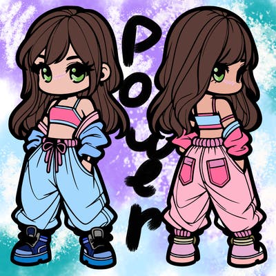 girl in crop top and baggy pants