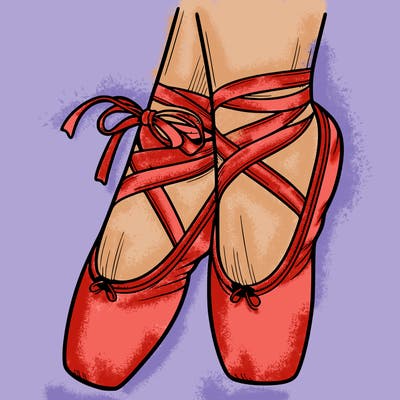 beautiful ballet point shoes