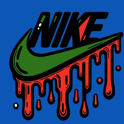 dripping nike logo