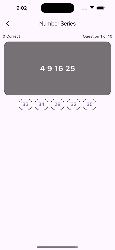 COGAT for Grade 7 & 8 - Number Series practice question in the COGAT for Grade 7 and 8 app