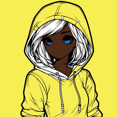realistic girl with hoodie