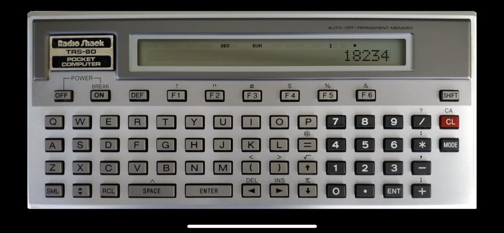 Interface of the Radio Shack TRS-80 pocket computer emulator on PockEmul