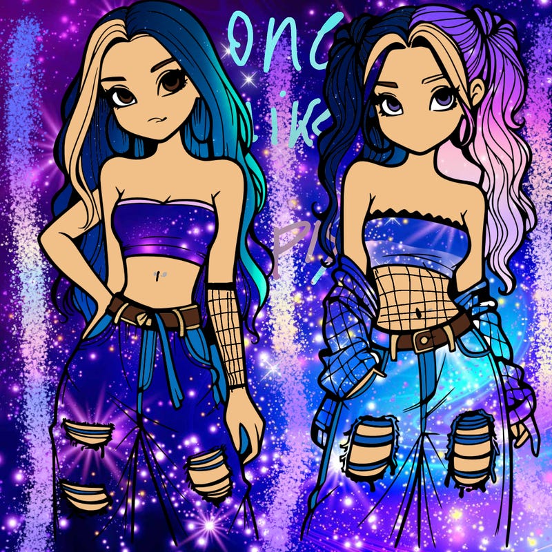 2 girls in crop tops and baggy jeans ripped