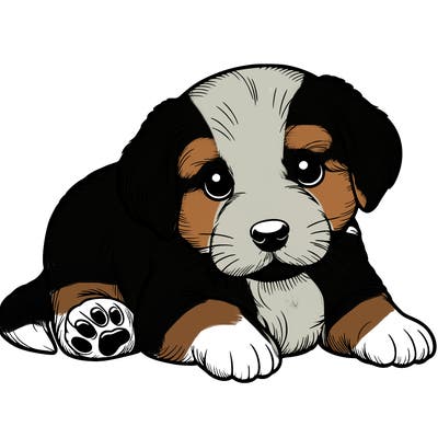 a cute realistic puppy