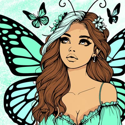 butterfly fairy realistic girl