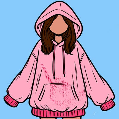 girl in oversized hoodie