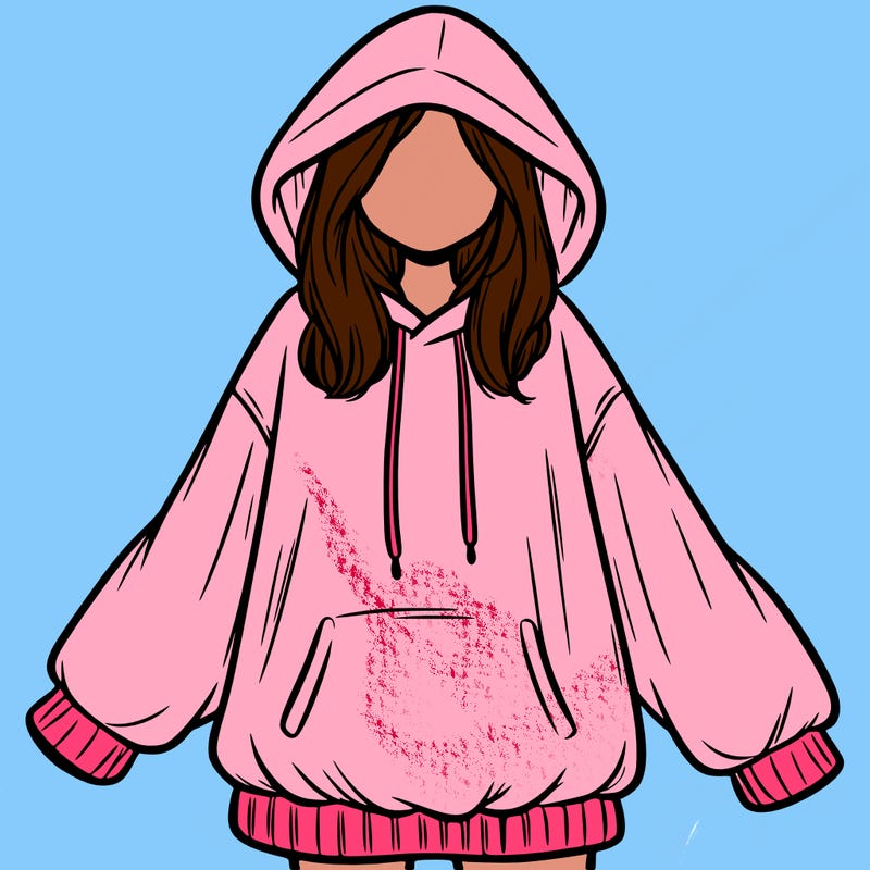 girl in oversized hoodie