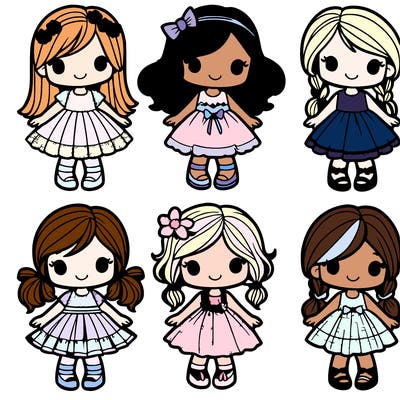 4 girls both wearing dresses