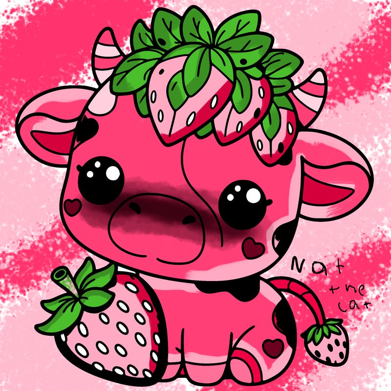 cute strawberry cow