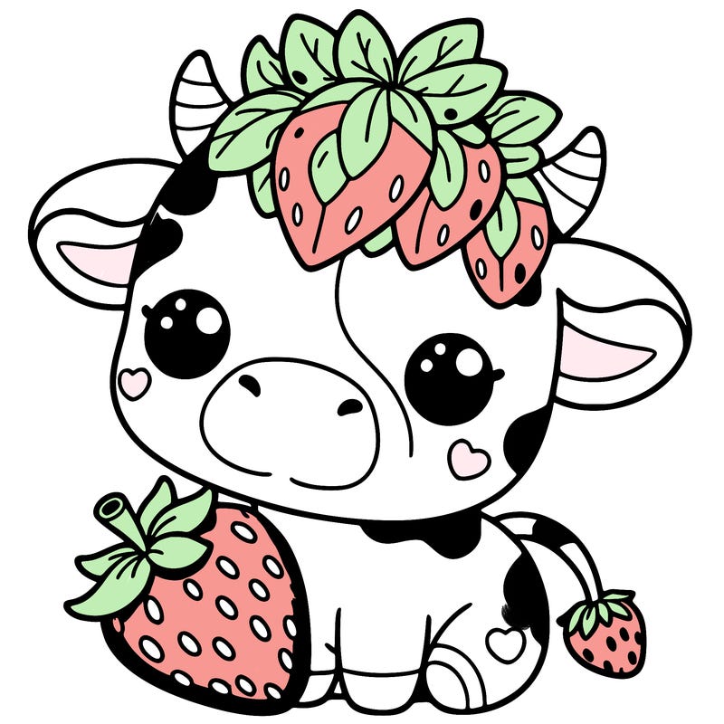 cute strawberry cow