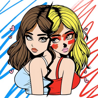 realistic girl split