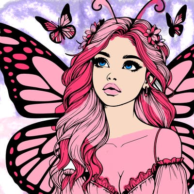 butterfly fairy realistic girl