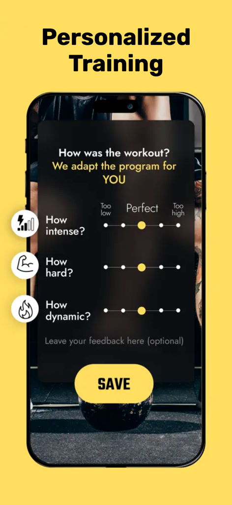 WOD App workout feedback screen for personalized AI training adaptation