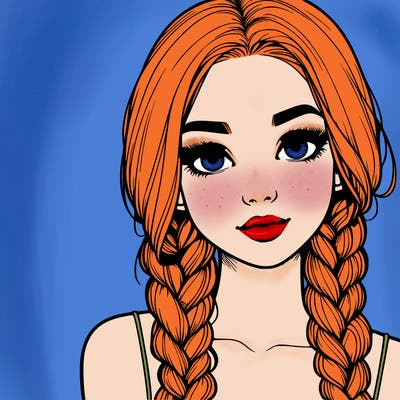realistic girl with braids