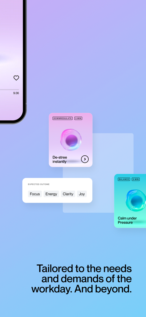 Regulate: Breathwork for Focus - Regulate app interface displaying breathwork sessions for stress management and focus during the workday