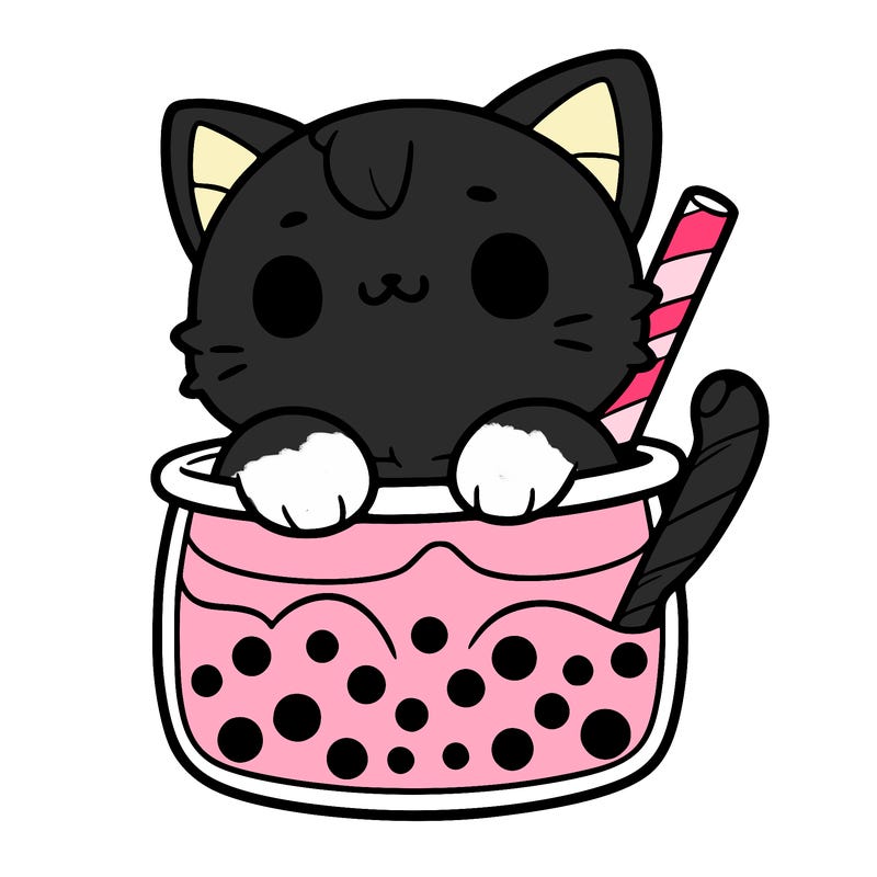 a cute cat in a boba