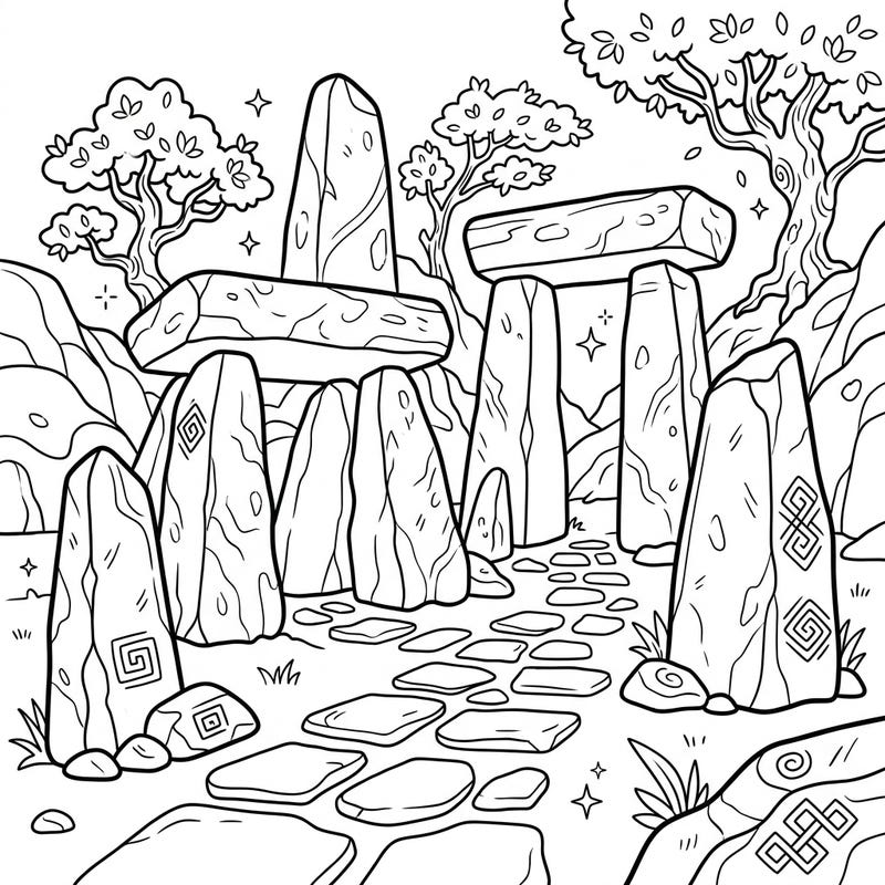 Uncover the mysteries of ancient history with this captivating Megalithic Temples coloring page designed just for kids. Let your imagination soar as you bring these monumental stone structures to life with vibrant colors.