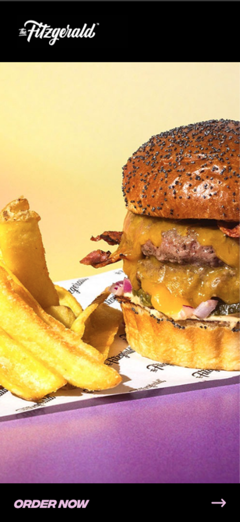 The Fitzgerald App - A double cheeseburger with melted cheese and bacon served with thick-cut fries