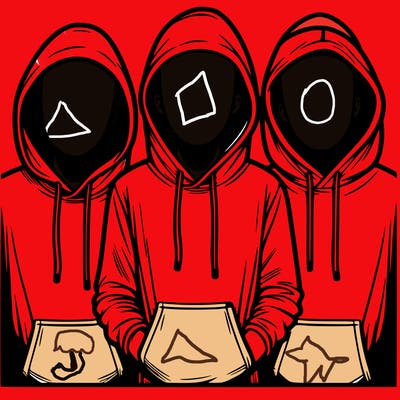 3 faceless people in  hoodies
