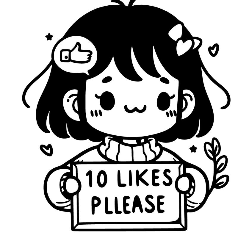 a girl with a sign that says 10 likes please