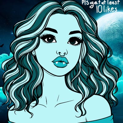 realistic girl with wavy hair and lips