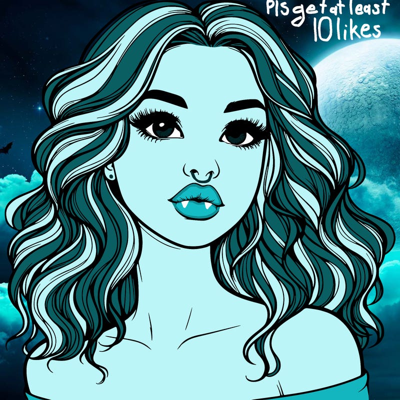 realistic girl with wavy hair and lips