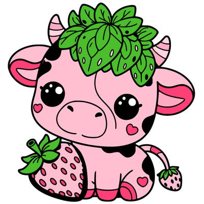 cute strawberry cow