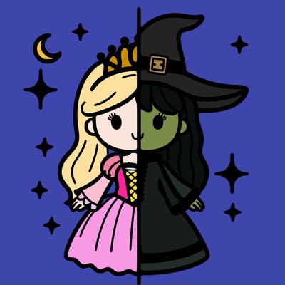split princess and witch