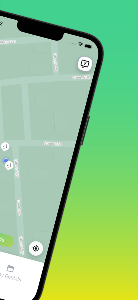 Rabbit Mobility - Rabbit Mobility app interface showing a map with scooter icons