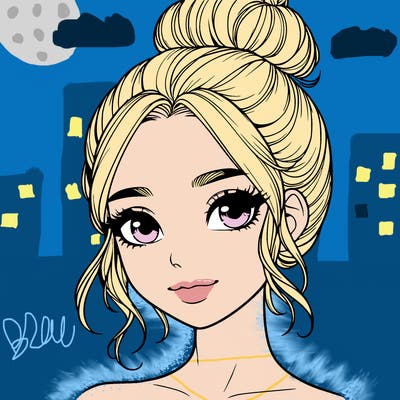 realistic pretty girl with hair in bun