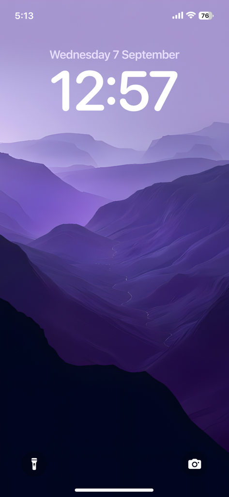 4K Wallpaper - HD Wallpaper - A purple abstract mountain landscape wallpaper on an iPhone lock screen