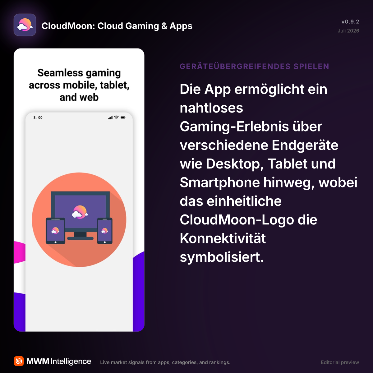 CloudMoon: Cloud Gaming & Apps - Unterhaltung-App | MWM
