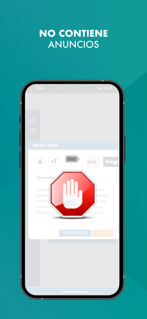 E-Legis® - Screenshot dell'interfaccia dell'app E-Legis che mostra che non contiene pubblicità