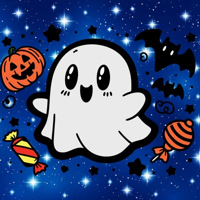 halloween cute little ghost