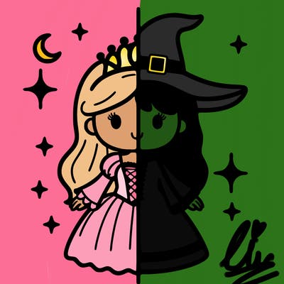 split princess and witch