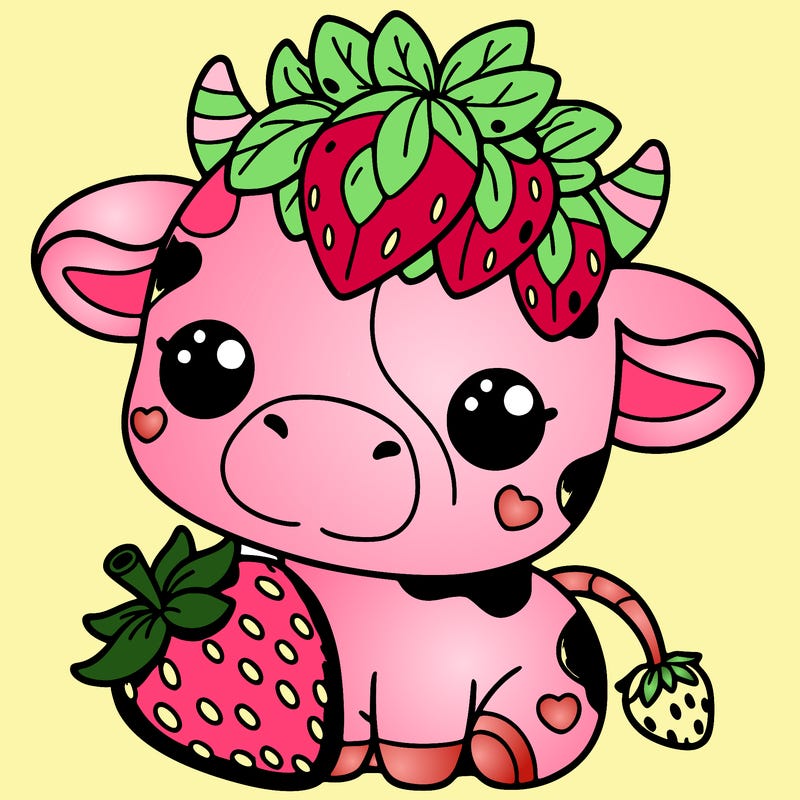cute strawberry cow