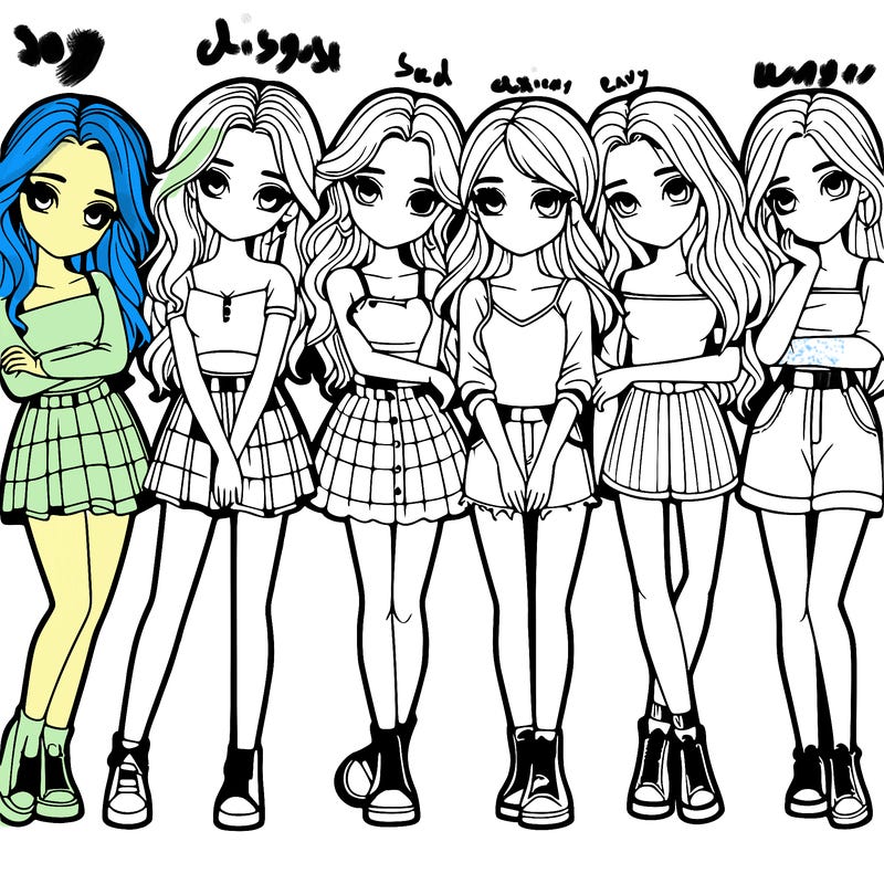 a group of girls realistic