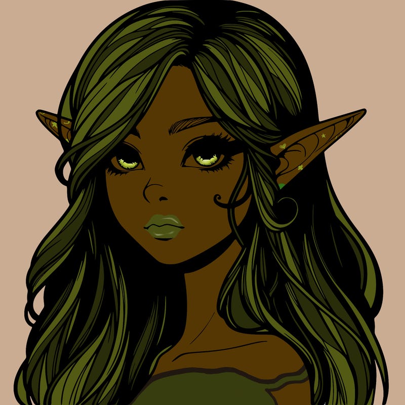 elf girl realistic dark fantasy