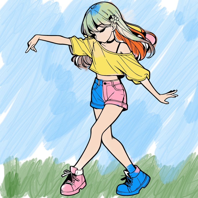 realistic girl danceing