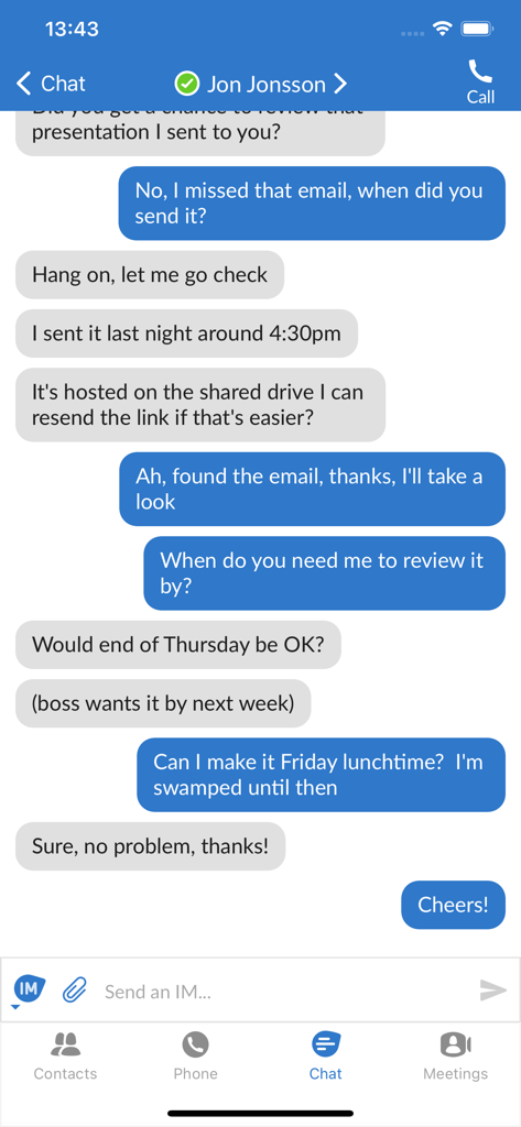 MaX UC - MaX UC business communication app chat interface