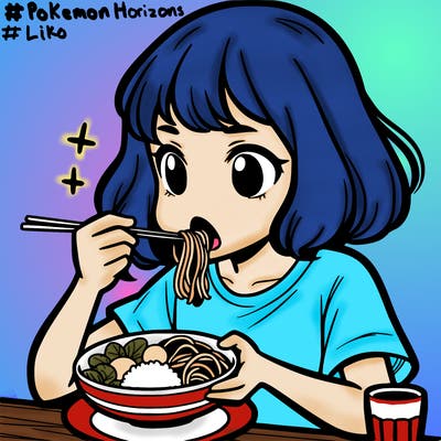 a girl eating food