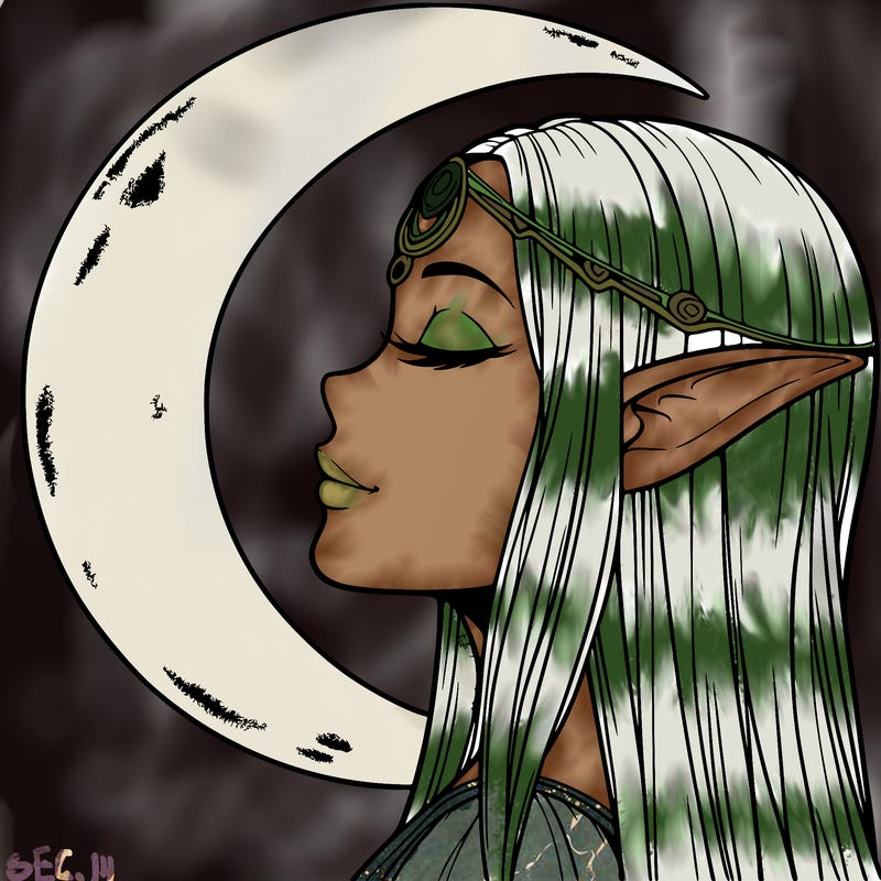 a realistic moon elf