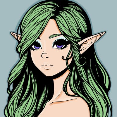 elf girl realistic dark fantasy